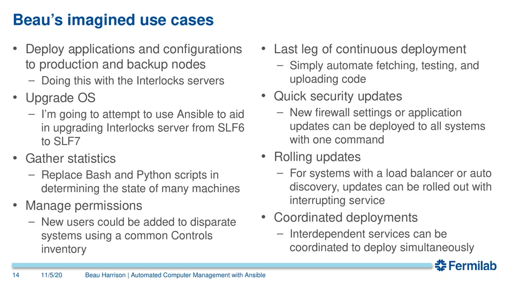 Automated Computer Management with Ansible Beau - slide 14 of 15