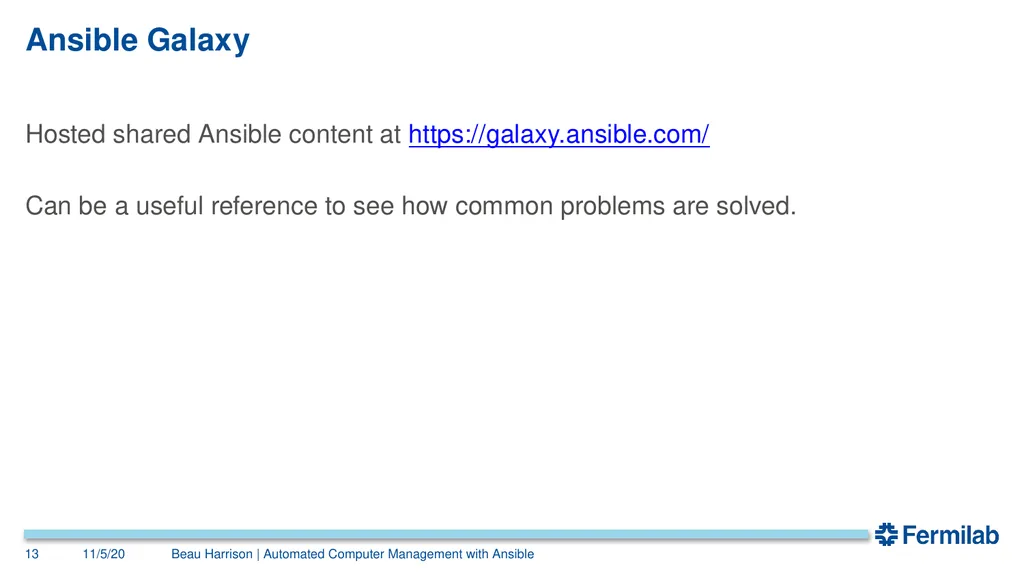 Automated Computer Management with Ansible Beau - slide 13 of 15