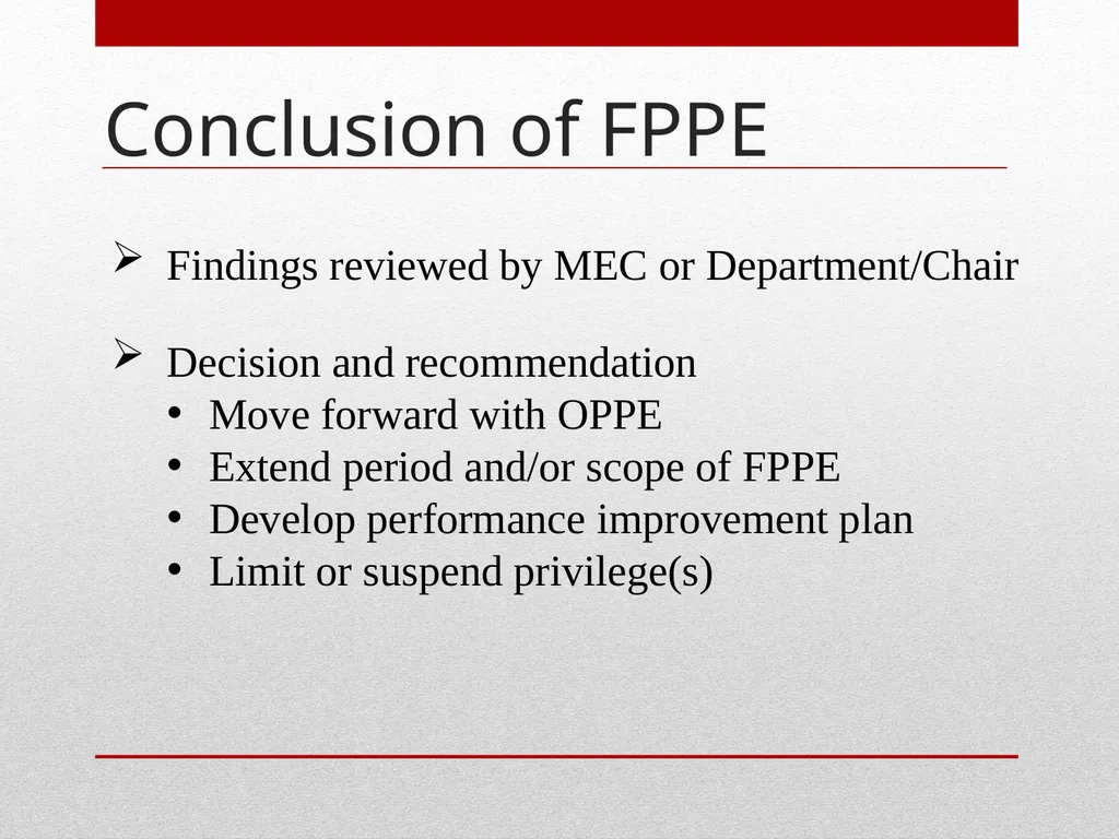 Professional Performance Evaluation FPPE & OPPE - slide 34 of 53