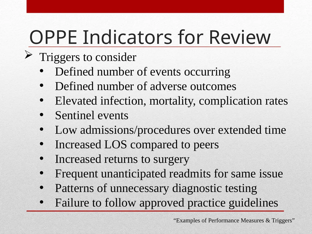 Professional Performance Evaluation FPPE & OPPE - slide 44 of 53