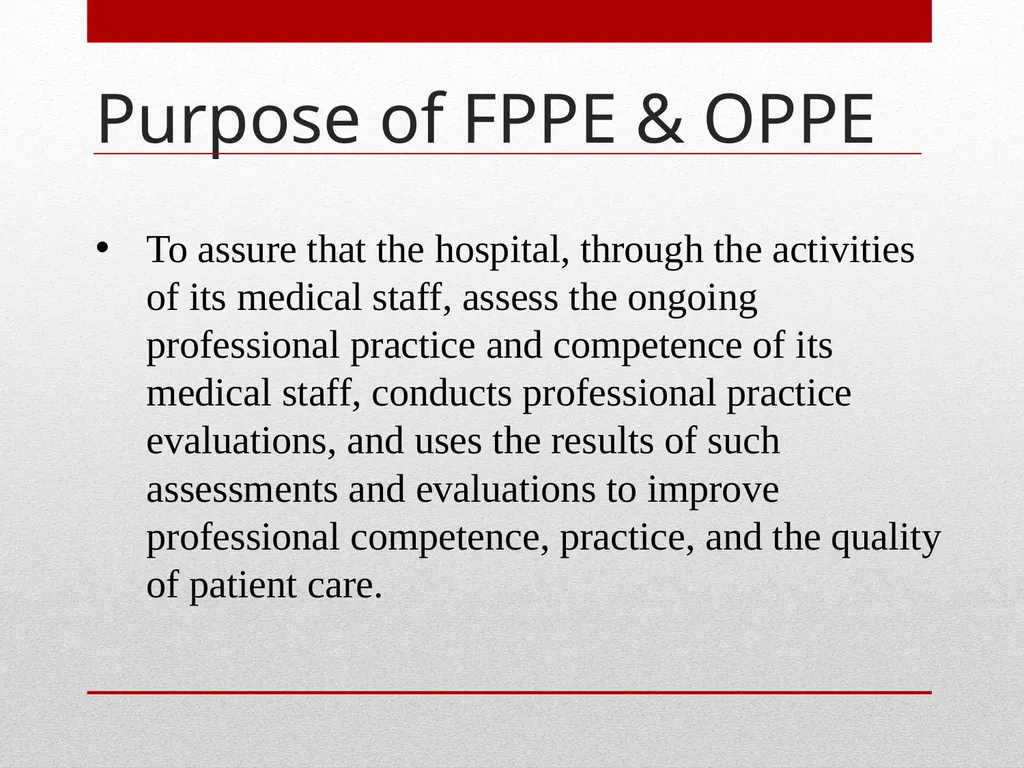 Professional Performance Evaluation FPPE & OPPE - slide 18 of 53