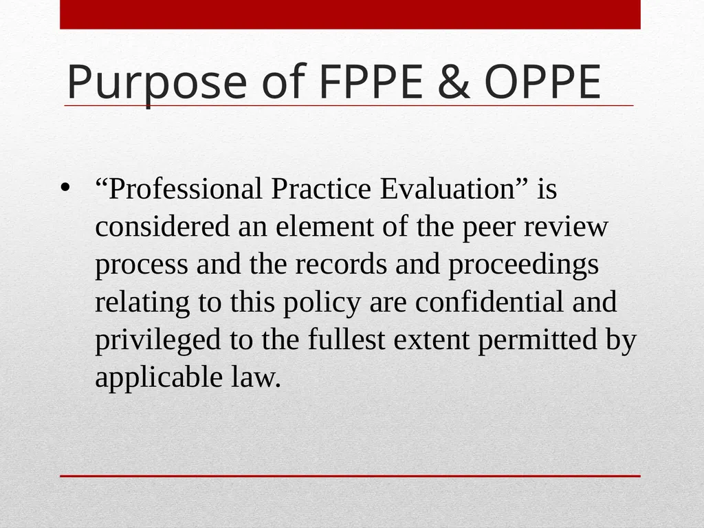 Professional Performance Evaluation FPPE & OPPE - slide 20 of 53