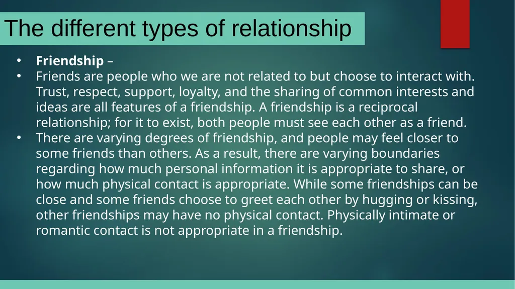 Relationships What is a relationship, and what are - slide 4 of 14