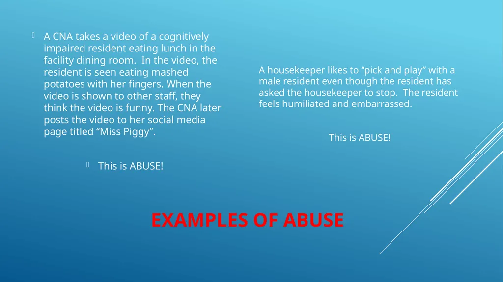 Abuse, neglect and prevention in skilled nursing - slide 7 of 25