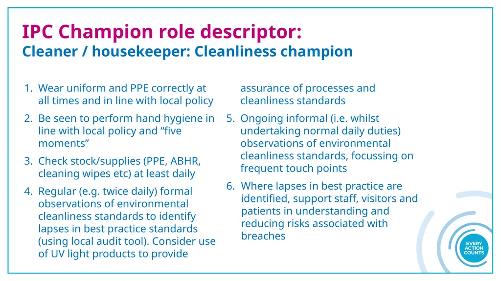 Infection Prevention and Control (IPC) Role - slide 6 of 10