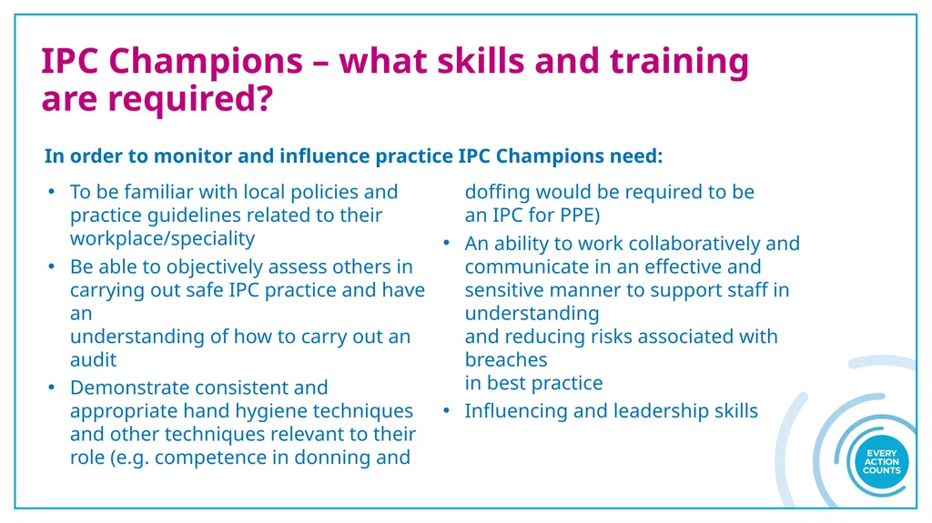 Infection Prevention and Control (IPC) Role - slide 5 of 10