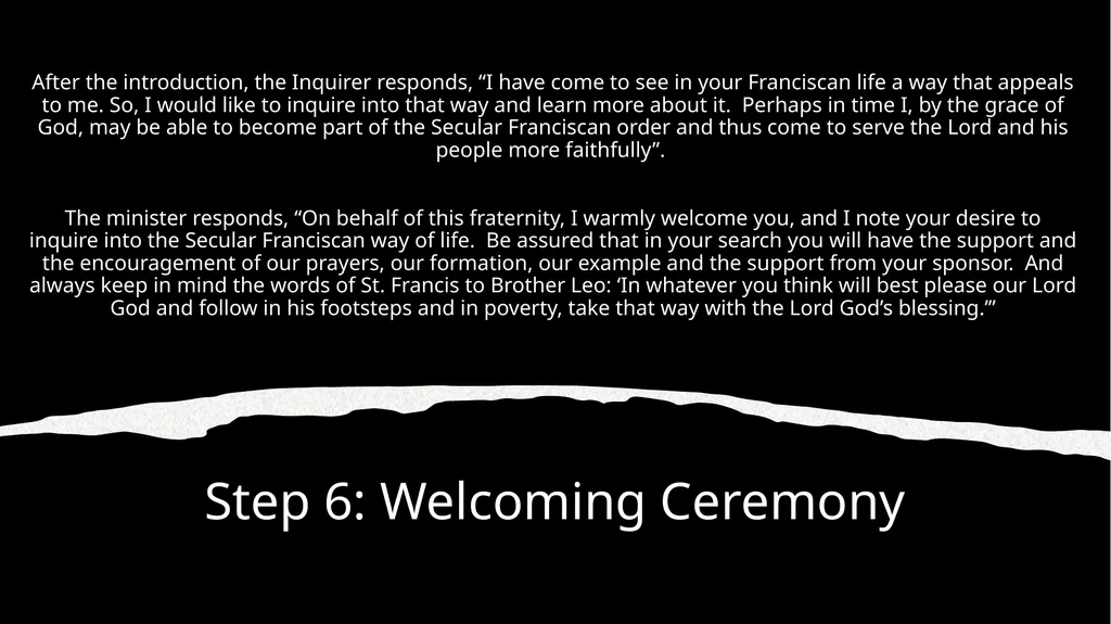 The Welcoming Ceremony Rituals & Rules associated - slide 8 of 10