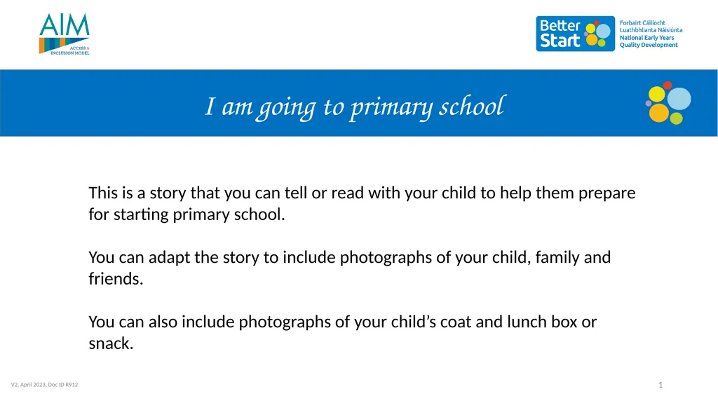 I am going to primary school 1 This is a - slide 1 of 17