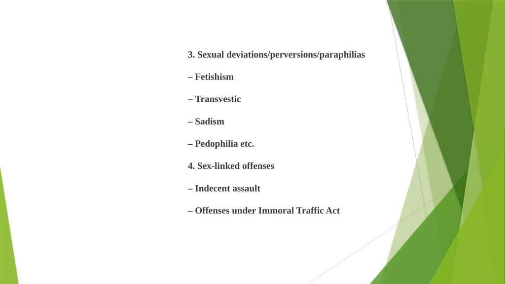 Virginity, sexual offenses and Perversions - slide 21 of 23