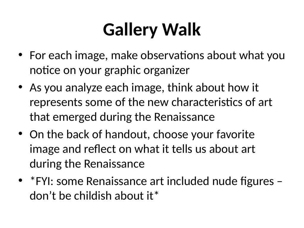 Renaissance Gallery Walk “How did Renaissance - slide 3 of 7