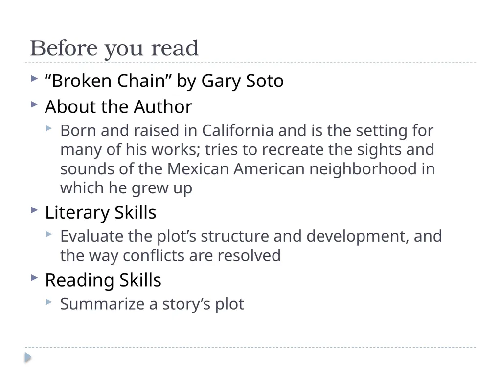 Collection 1- Telling Stories 8th Grade - slide 7 of 24