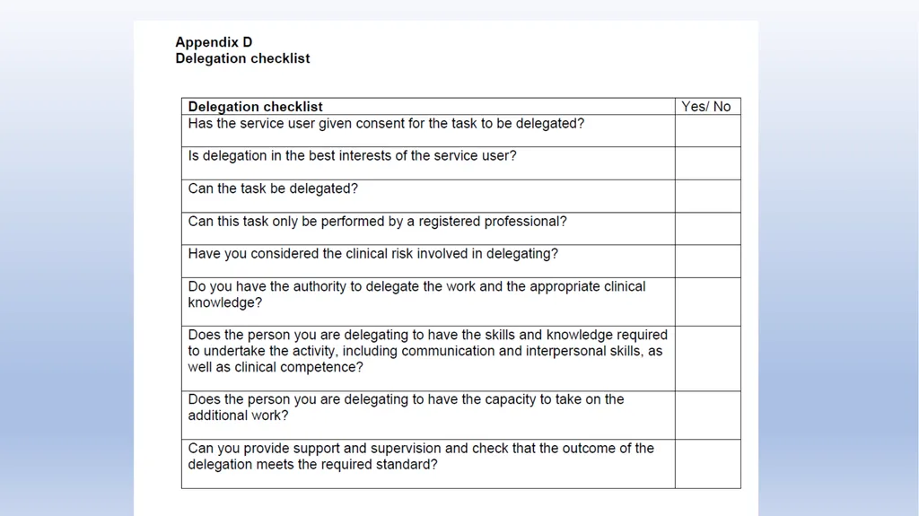 Delegation Your role The Changing Landscape of - slide 26 of 43