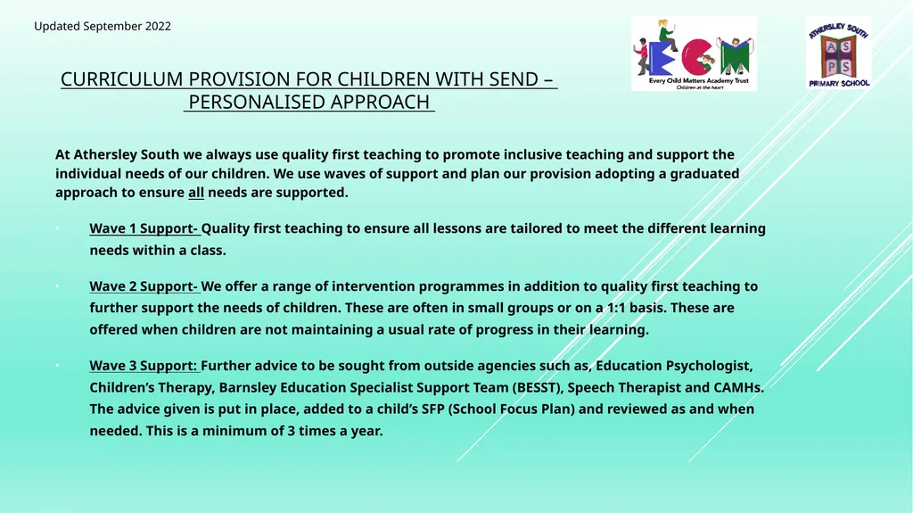 SEND at Athersley South Primary School Here you - slide 5 of 11
