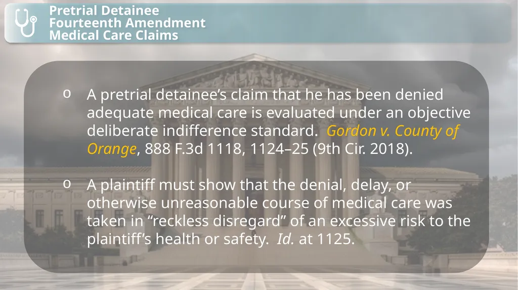 Substantive Law in Pretrial Detainee and Prisoner - slide 5 of 79