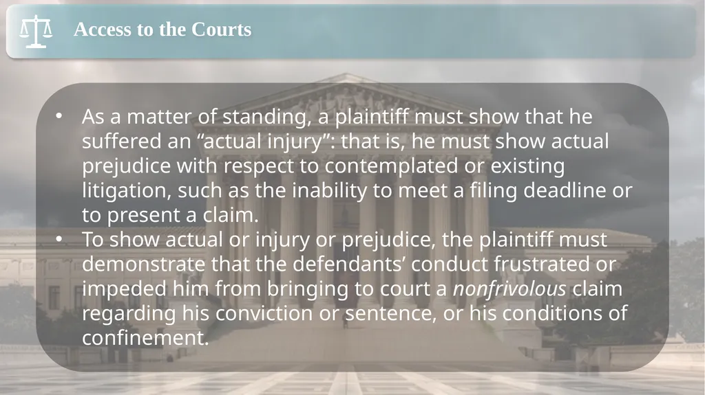 Substantive Law in Pretrial Detainee and Prisoner - slide 56 of 79