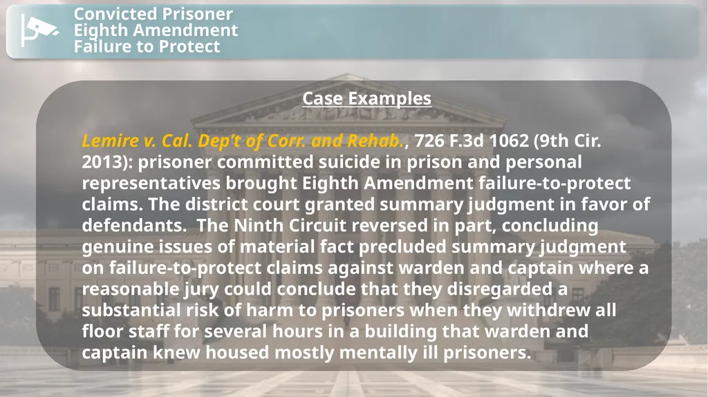 Substantive Law in Pretrial Detainee and Prisoner - slide 63 of 79