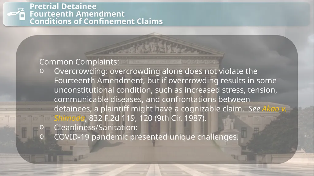 Substantive Law in Pretrial Detainee and Prisoner - slide 10 of 79
