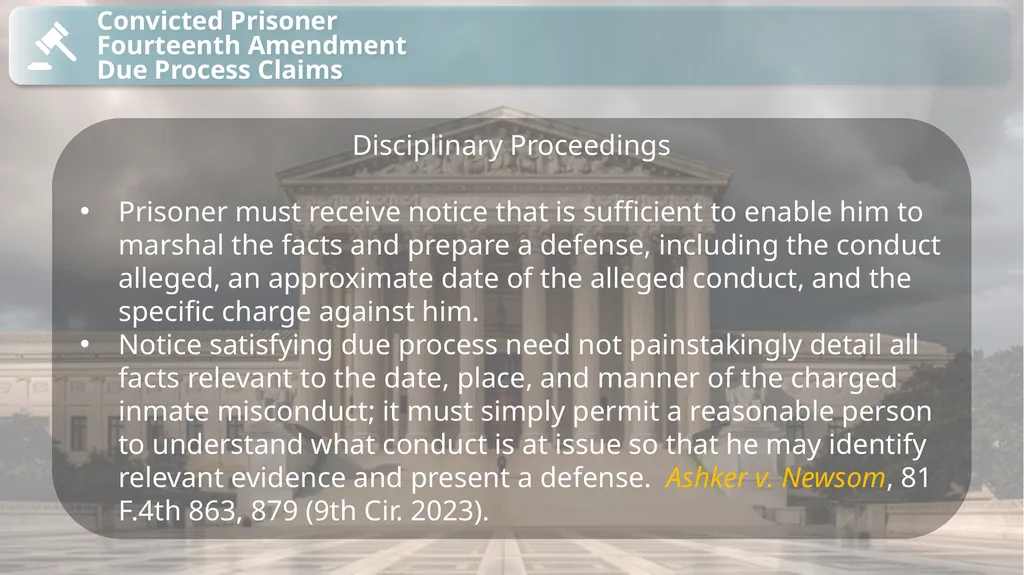 Substantive Law in Pretrial Detainee and Prisoner - slide 36 of 79