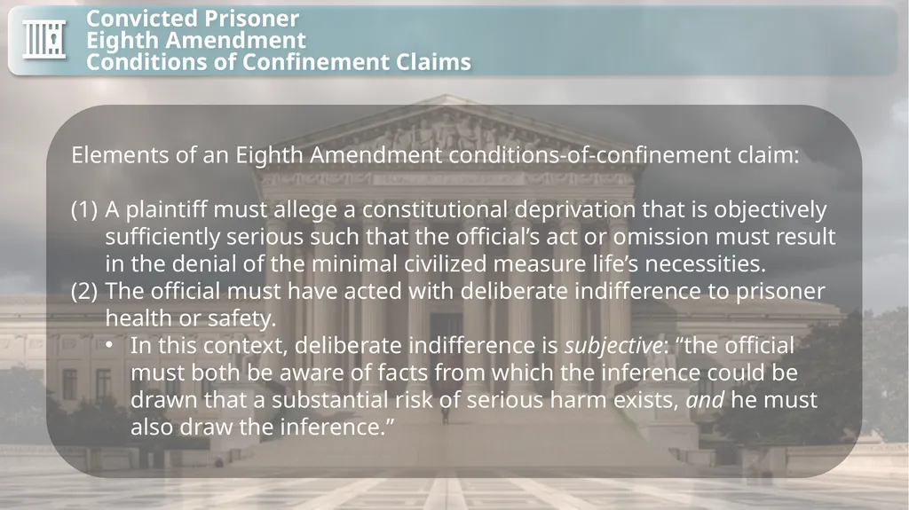 Substantive Law in Pretrial Detainee and Prisoner - slide 27 of 79