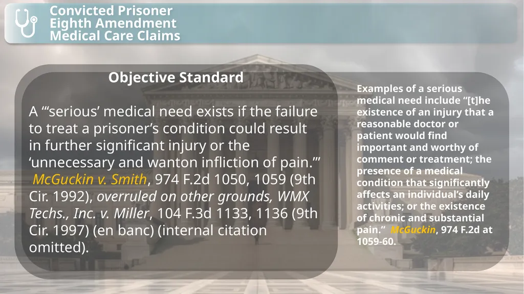 Substantive Law in Pretrial Detainee and Prisoner - slide 22 of 79