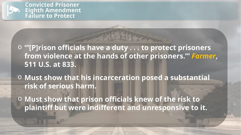 Substantive Law in Pretrial Detainee and Prisoner - slide 57 of 79