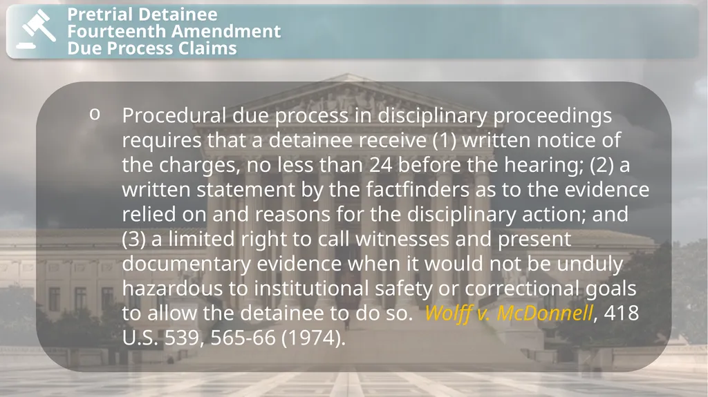 Substantive Law in Pretrial Detainee and Prisoner - slide 14 of 79