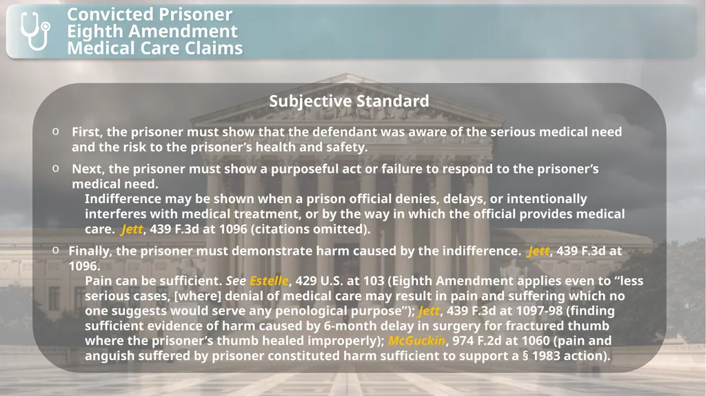 Substantive Law in Pretrial Detainee and Prisoner - slide 23 of 79