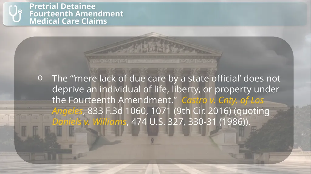 Substantive Law in Pretrial Detainee and Prisoner - slide 7 of 79