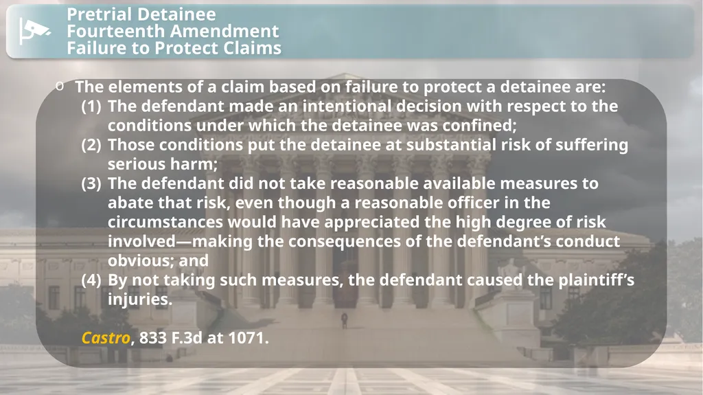 Substantive Law in Pretrial Detainee and Prisoner - slide 13 of 79