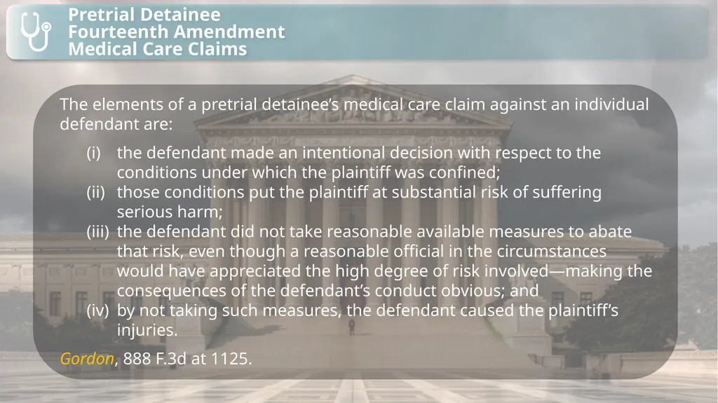 Substantive Law in Pretrial Detainee and Prisoner - slide 6 of 79