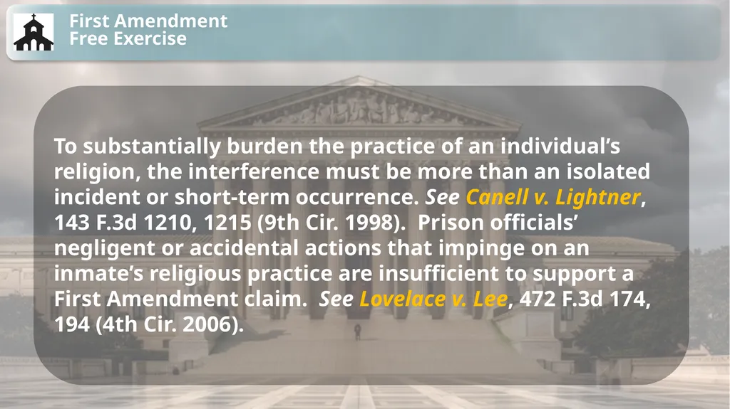 Substantive Law in Pretrial Detainee and Prisoner - slide 43 of 79