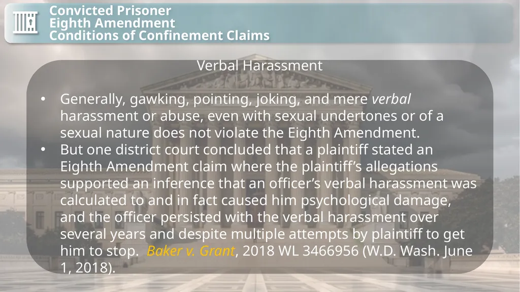 Substantive Law in Pretrial Detainee and Prisoner - slide 29 of 79
