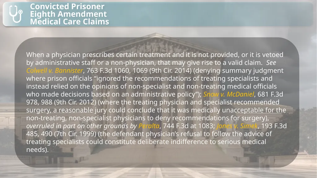 Substantive Law in Pretrial Detainee and Prisoner - slide 20 of 79