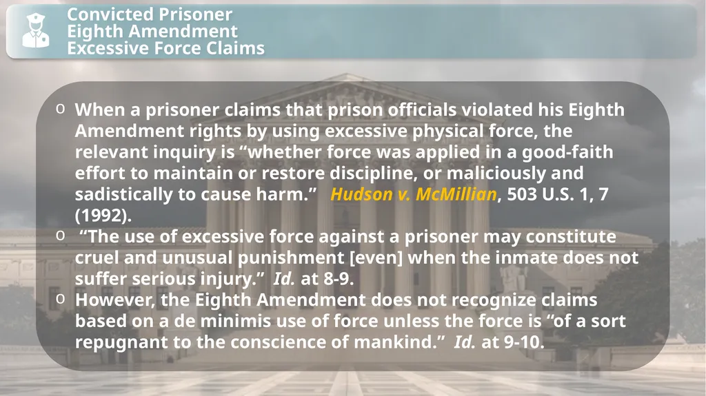 Substantive Law in Pretrial Detainee and Prisoner - slide 31 of 79