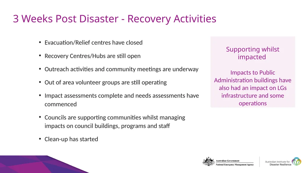 Recovery Considerations 3 weeks – 3 months 3 Weeks - slide 4 of 20