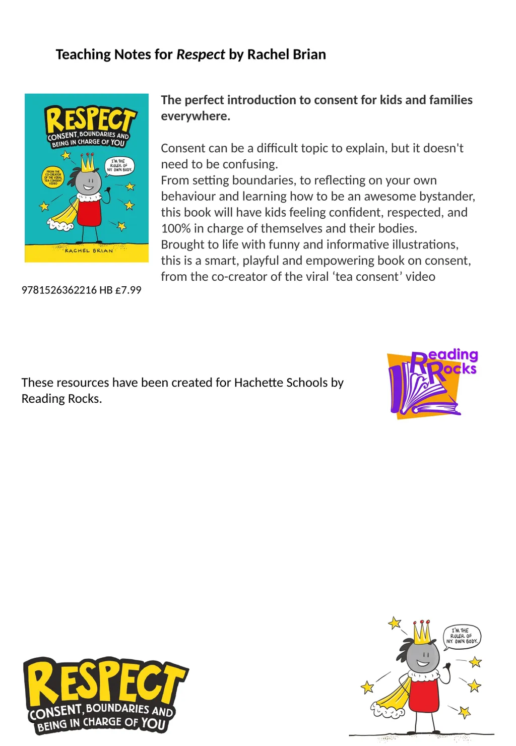 Teaching Notes for Respect by Rachel Brian The - slide 1 of 22