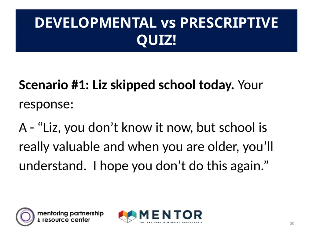 YOUR DISTRICT NAME Part 1: Success Mentors Model - slide 20 of 42