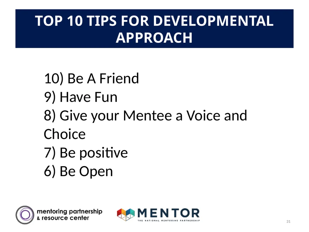 YOUR DISTRICT NAME Part 1: Success Mentors Model - slide 31 of 42