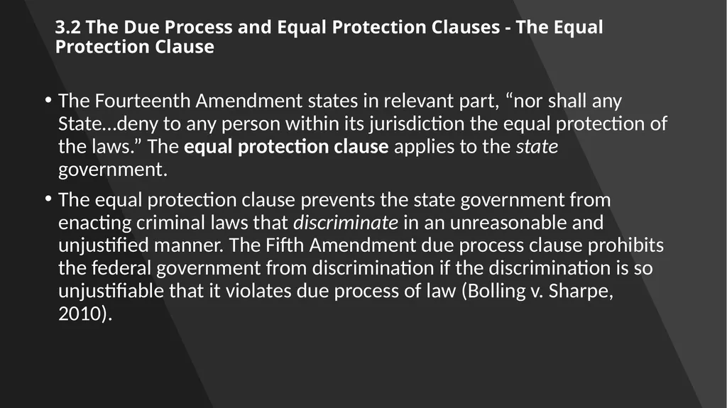 Chapter 3: Constitutional Protections Those who - slide 30 of 67