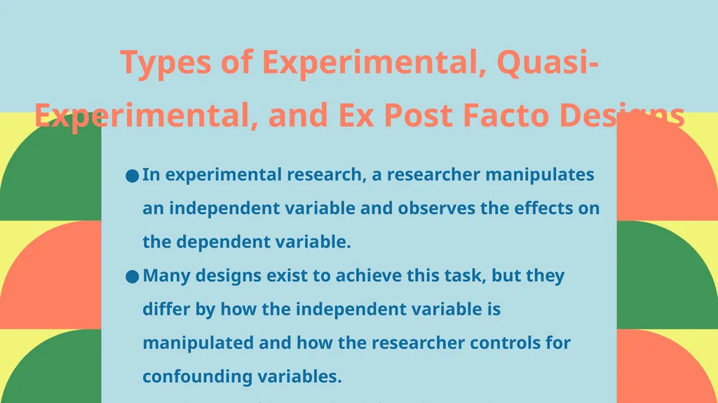 Experimental and Ex Post Facto Designs Jonathan | - slide 8 of 26