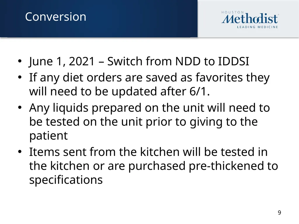 IDDSI Dysphagia Diet Change Tonya Moore, MPH, RD, - slide 9 of 10