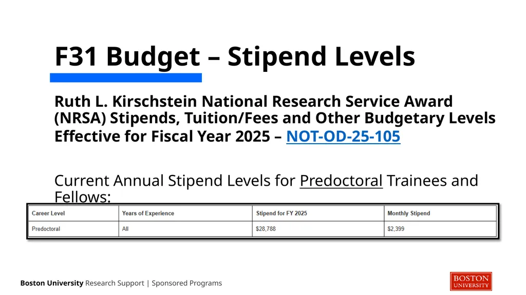 NIH ‘F’ Series NRSA Guidance Sponsored Programs - slide 8 of 35