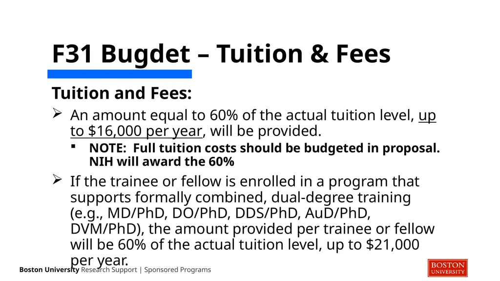NIH ‘F’ Series NRSA Guidance Sponsored Programs - slide 9 of 35