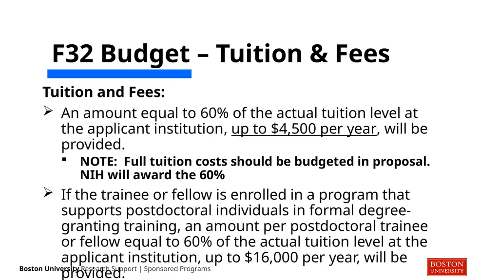 NIH ‘F’ Series NRSA Guidance Sponsored Programs - slide 19 of 35