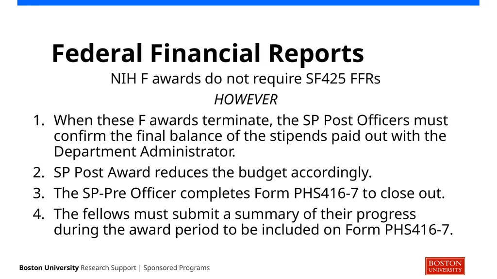 NIH ‘F’ Series NRSA Guidance Sponsored Programs - slide 30 of 35