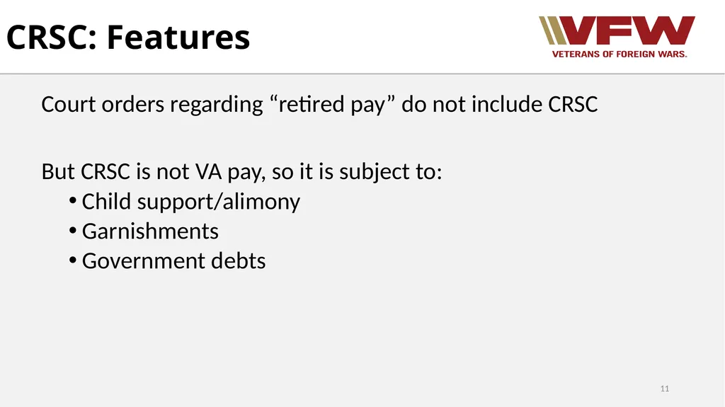 Concurrent Retirement and Disability Pay (CRDP) - slide 11 of 31