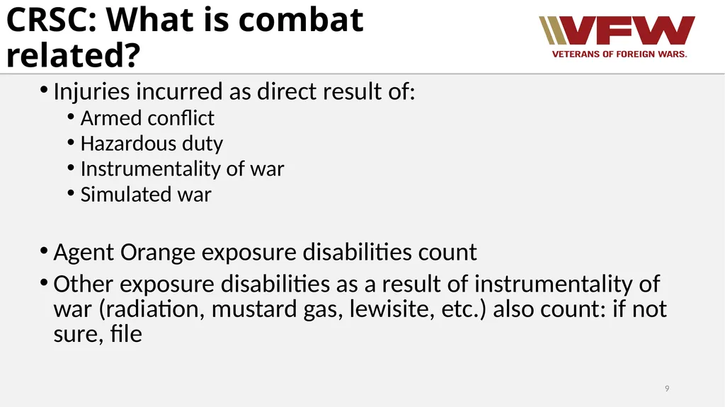 Concurrent Retirement and Disability Pay (CRDP) - slide 9 of 31