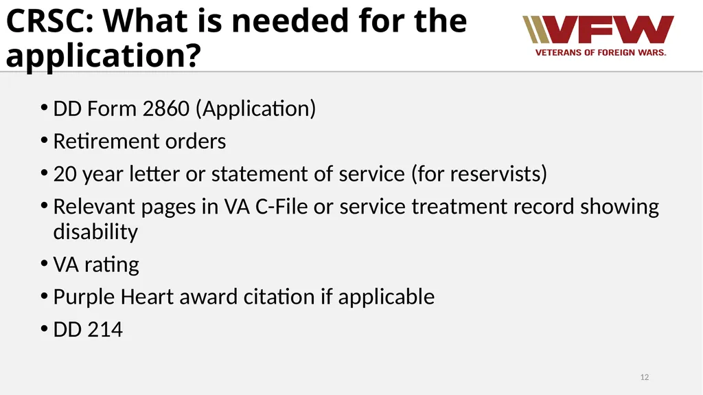 Concurrent Retirement and Disability Pay (CRDP) - slide 12 of 31