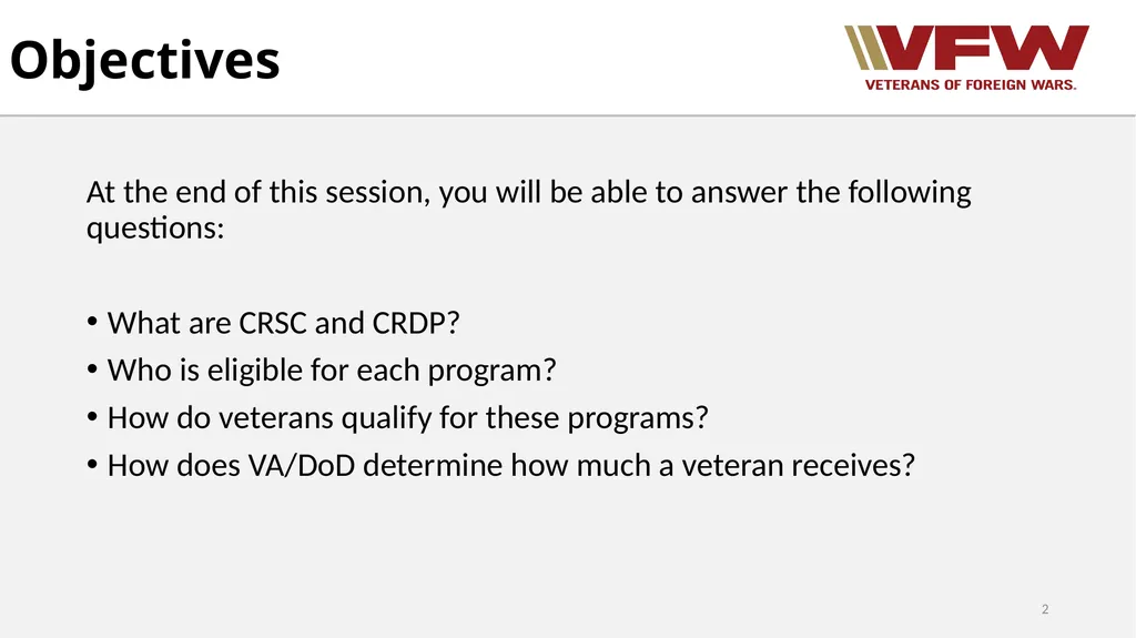 Concurrent Retirement and Disability Pay (CRDP) - slide 2 of 31
