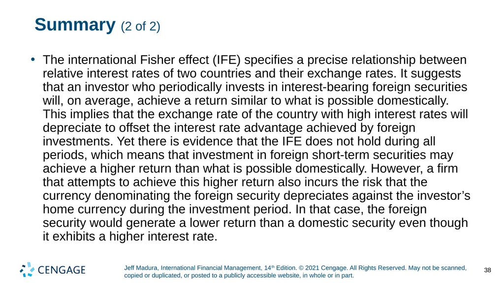 Chapter 8 Relationships among Inflation, Interest - slide 38 of 38